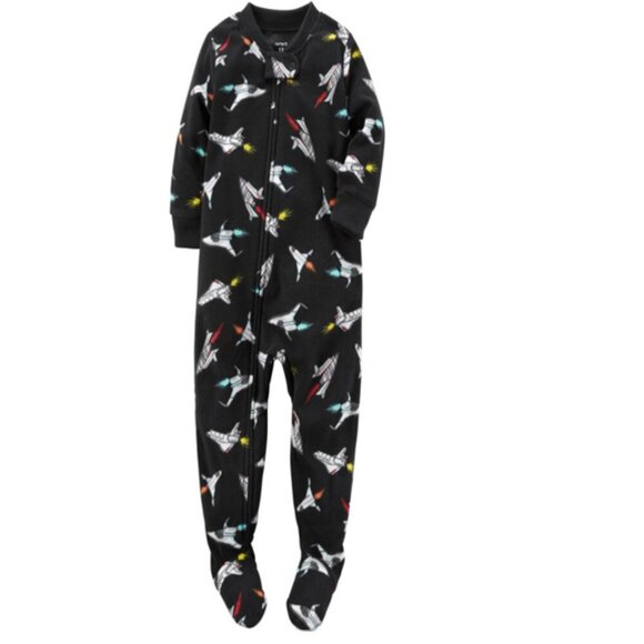 Carter's Other - Carter's Pajamas Sleeper Blue Boys PJs Space Rockets Sleepwear Footed